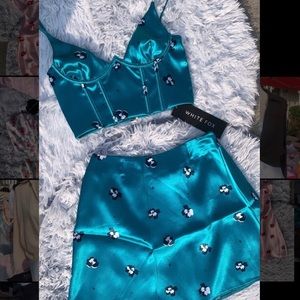 Two piece white fox set